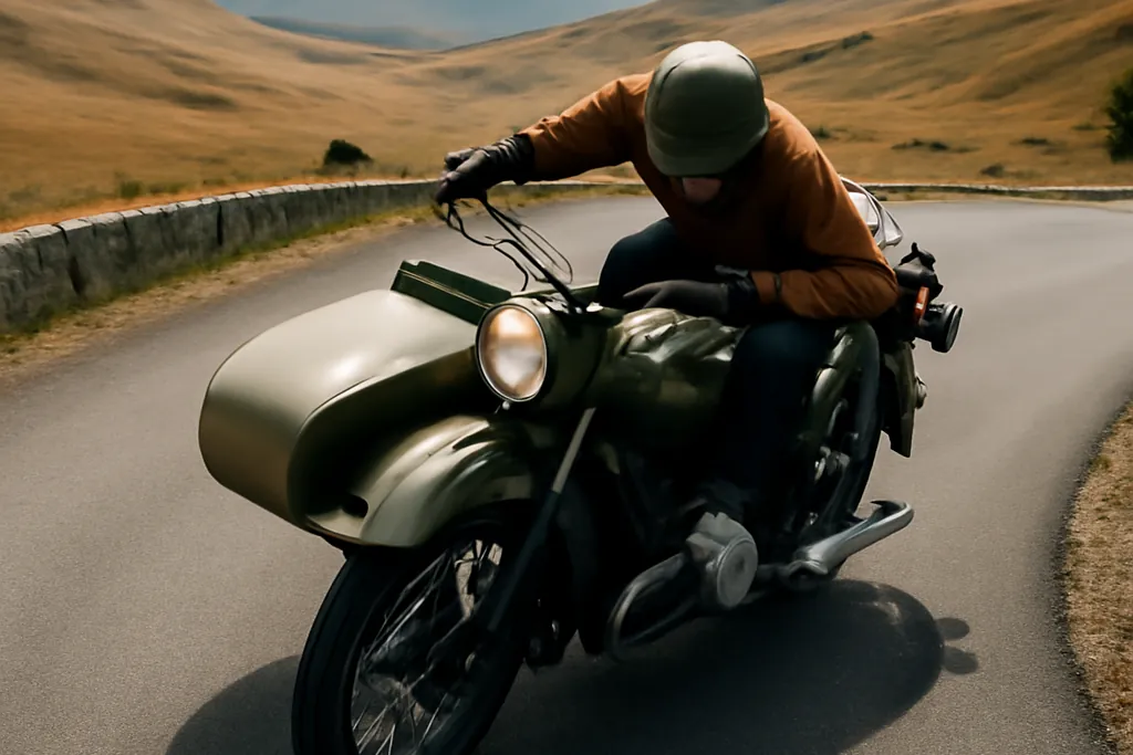 Technique de conduite en virage à bord d'une Ural Gear Up