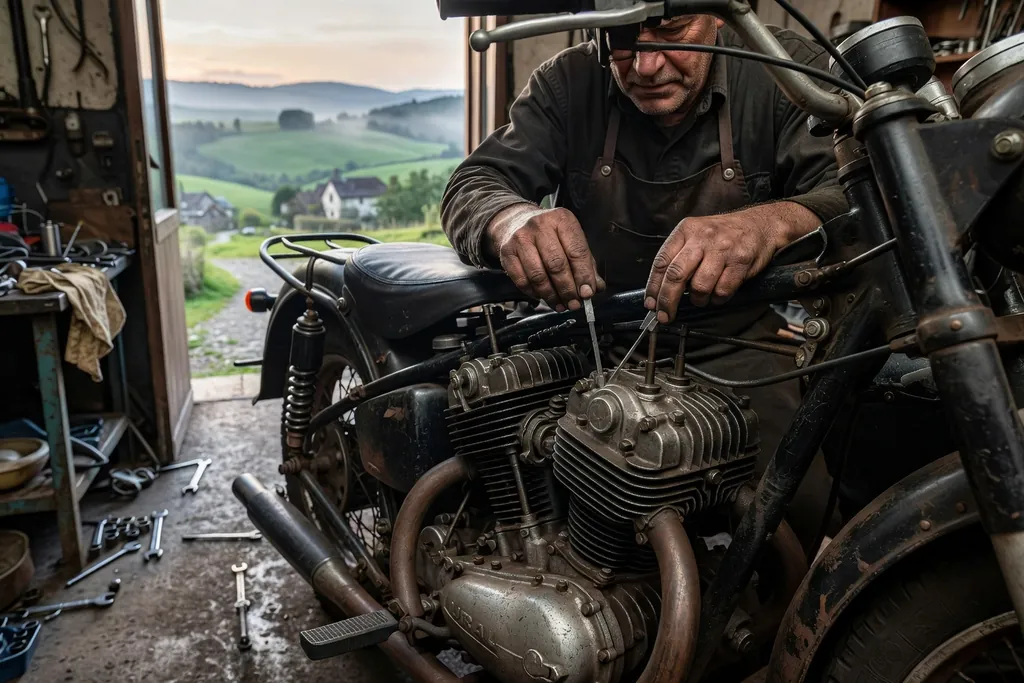 Réglage des soupapes Ural 750cc avec jauge d'épaisseur