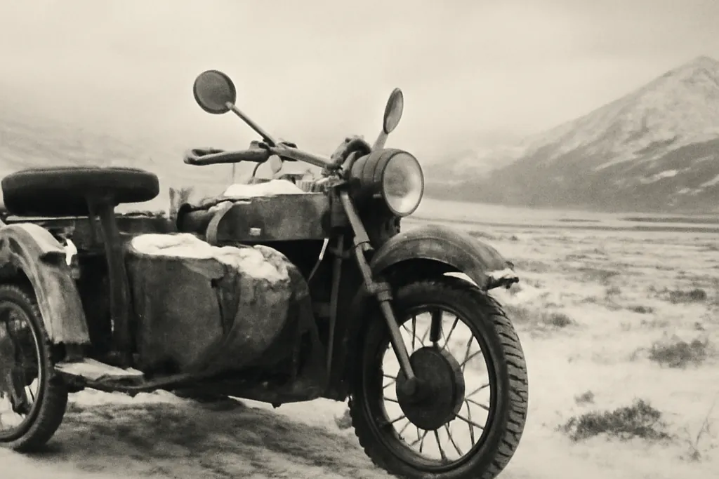 Ancienne Ural en conditions hivernales