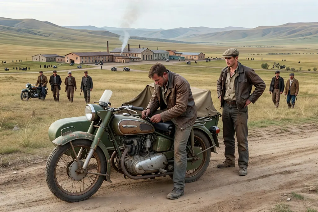 Ural motorcycle in winter conditions