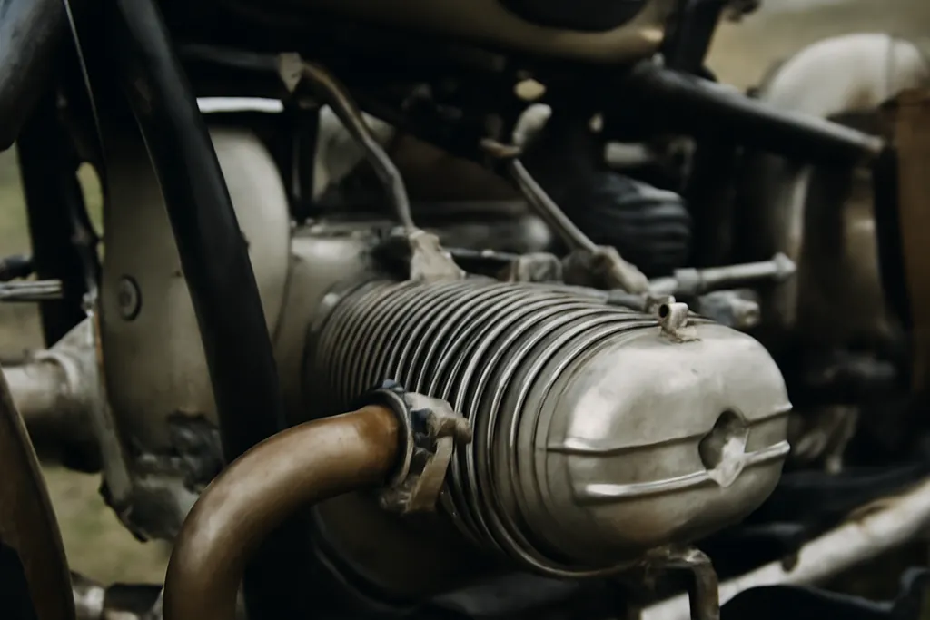 Détail du moteur 750cc OHV Ural boxer