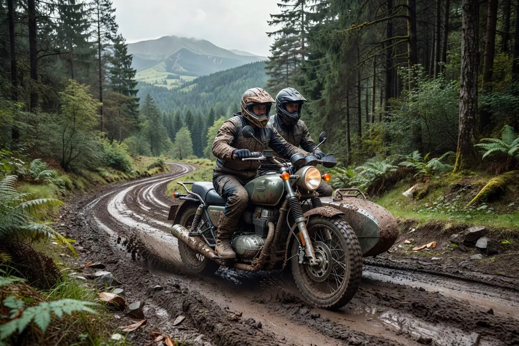 Ural Gear Up 2026 en mode 2WD sur chemin forestier vosgien